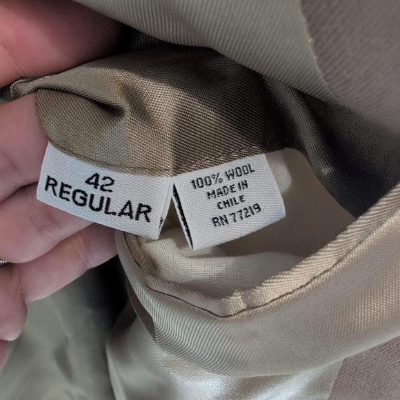 Joseph & Feiss Int'l Trio Men's 42R Beige 100% Wool Blazer Sports Coat Jacket - Picture 6 of 9